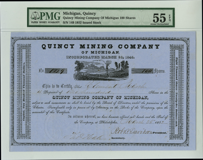 Quincy Mining Co. - Stock Certificate